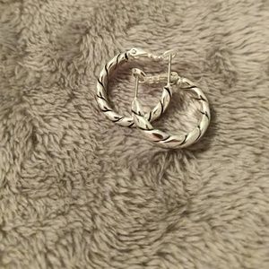 Silver rope braid earrings